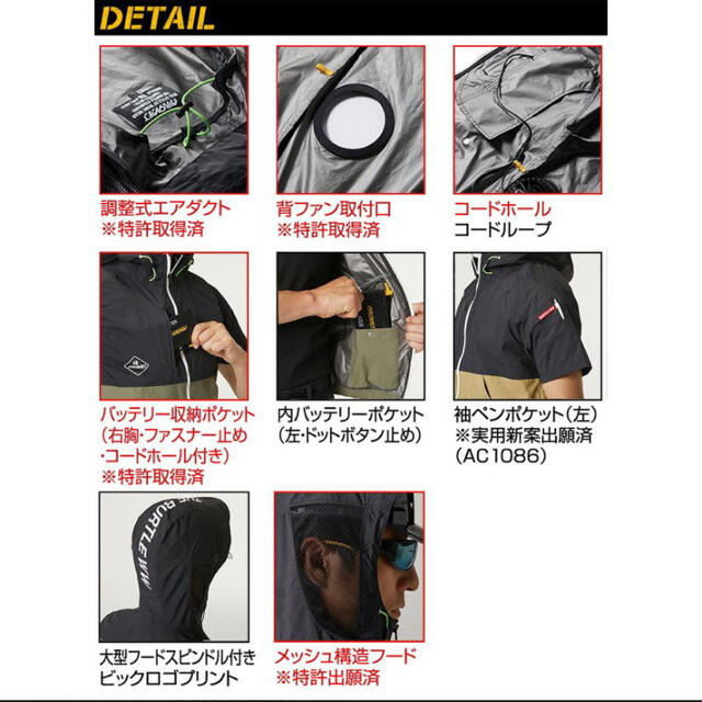 BURTLE(バートル)の【極美品】最新モデル！バートル空調服パーカーベスト エアークラフト AC1084 メンズのトップス(ベスト)の商品写真