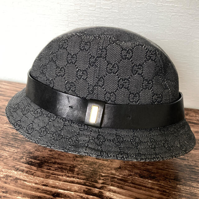 Gucci(グッチ)のグッチ　ＧＧ柄モノグラム  バゲットハット【ネイビーＬサイズ】 メンズの帽子(ハット)の商品写真