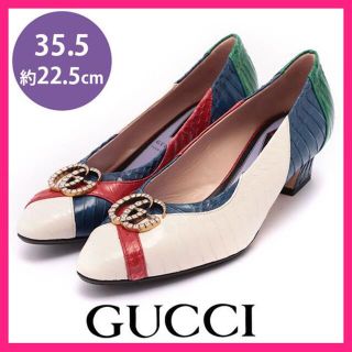 グッチ(Gucci)の美品♪グッチ GGマーモント ビジューバックル パンプス 35.5(約22.5(ハイヒール/パンプス)