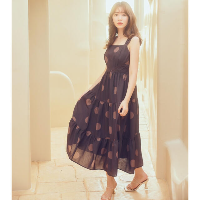 【新品未使用】Polka Dot Open Back Dress