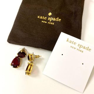 ケイトスペードニューヨーク(kate spade new york)の☆kate spade new york☆ドロップピアス/レッド系/美品♪(ピアス)