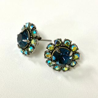 ジェイクルー(J.Crew)の☆J.CREW ジェイクルー☆フラワーモチーフピアス/ブルー系/美品♪(ピアス)