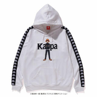 カッパ(Kappa)の【即納】 Kappa × ワンピース コラボ プルオーバーパーカー ホワイト S(パーカー)