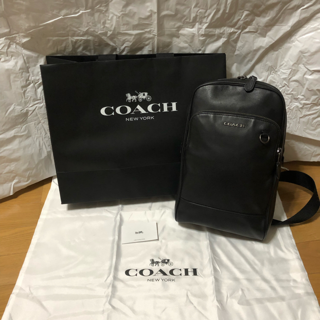 美品】ブランドCOACH(コーチ)COACH本革ボディバッグ メンズ89934