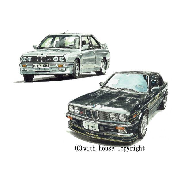 GC-1461 BMW325/ALPINA限定版画直筆サイン額装作家平右ヱ門 1