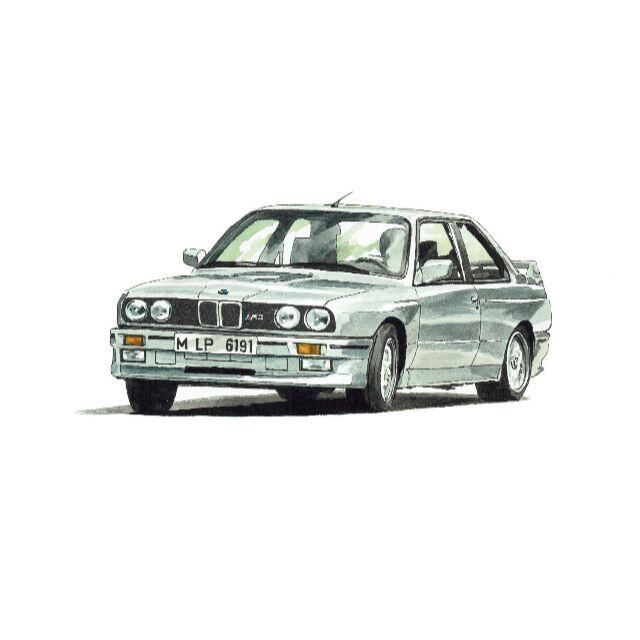 GC-1461 BMW325/ALPINA限定版画直筆サイン額装作家平右ヱ門 2