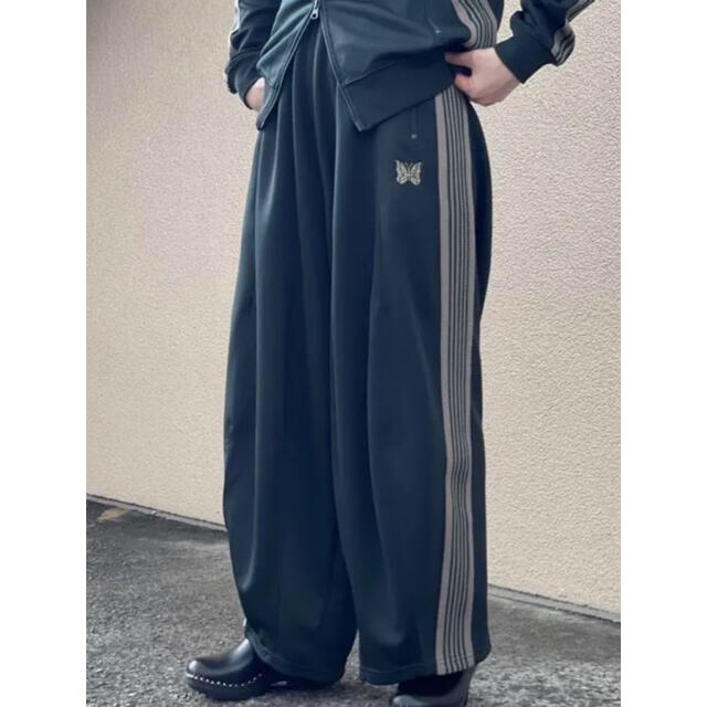即完売 needles トラックパンツ ヒザデルパンツ ダークグリーン メンズ