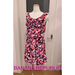 バナナリパブリック(Banana Republic)の【美品】BANANA REPUBLIC バナナリパブリック　柄物ワンピース(ひざ丈ワンピース)