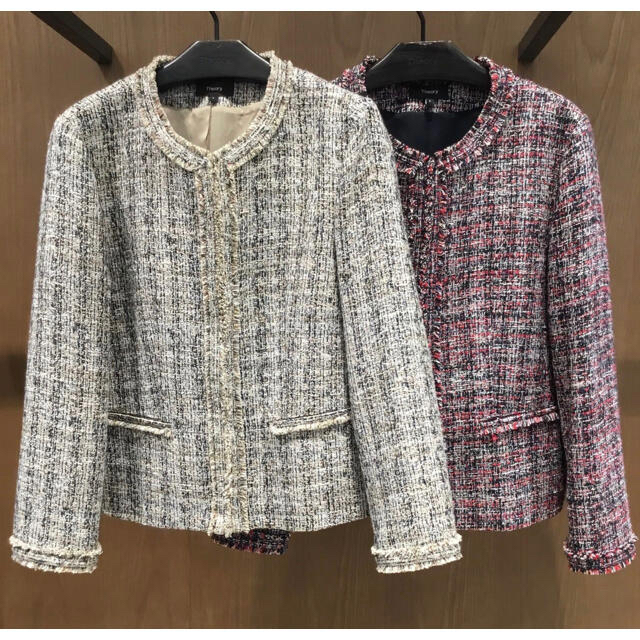 半額SALE★ theory - ツイードセットアップ 20ss Theory ノーカラージャケット 半額SALE★ theory - ツイードセットアップ 20ss Theory ノーカラージャケット