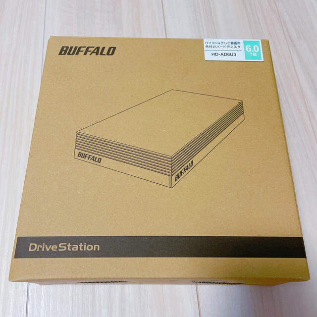 Buffalo(バッファロー)のBUFFALO外付けハードディスク6TB　HDD スマホ/家電/カメラのテレビ/映像機器(その他)の商品写真