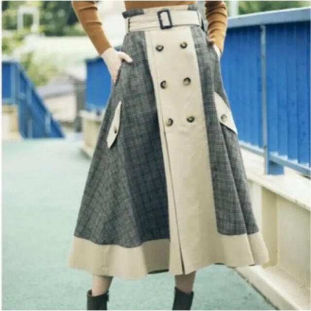 Ameri CHECK TRENCH SKIRT トレンチスカート