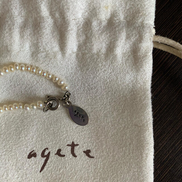 agete(アガット)の美品　agete 淡水パール×シルバー　ネックレス レディースのアクセサリー(ネックレス)の商品写真