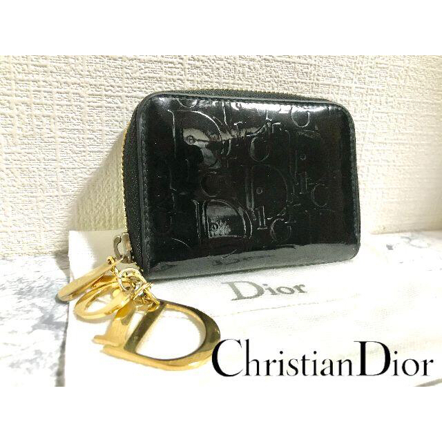 Christian Dior(クリスチャンディオール)の【本物保証】 Christian Dior トロッター ラウンドジップ エナメル レディースのファッション小物(コインケース)の商品写真