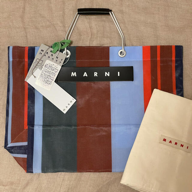 MARNI 　ストライプバッグ 　ラッカーレッド　新品