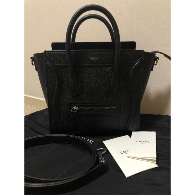 色移り有り CELINE セリーヌ ラゲージナノ ブラック | ochge.org