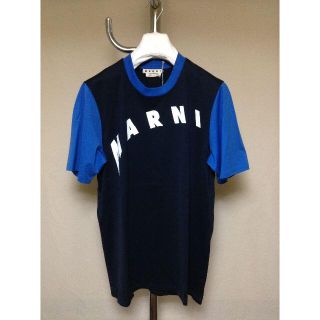 マルタンマルジェラ(Maison Martin Margiela)の新品 50 21ss MARNI アーチ ロゴ Tシャツ ネイビー 1075(Tシャツ/カットソー(半袖/袖なし))