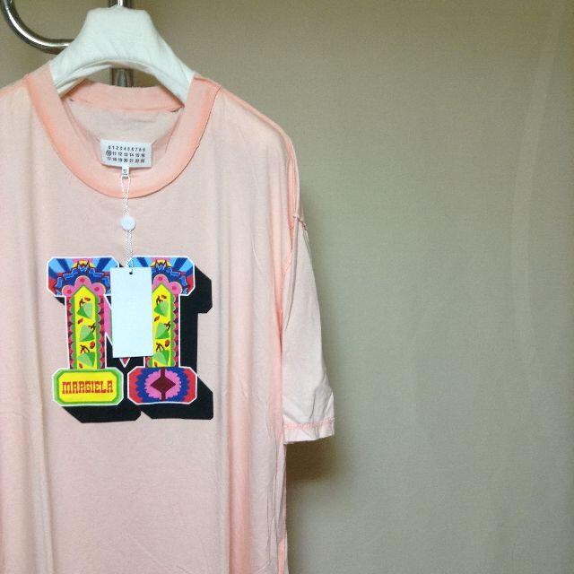 新品 46 19ss マルジェラ Mロゴ Tシャツ ピンク 9420 - Tシャツ