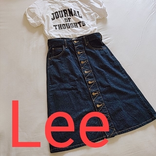 リー(Lee)のLEEデニムスカート　ギザギザステッチ(ひざ丈スカート)