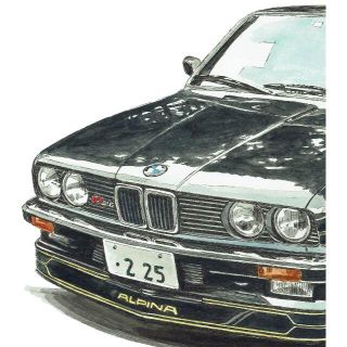 GC-1479 BMW ALPINA B5限定版画直筆サイン額装作家平右ヱ門