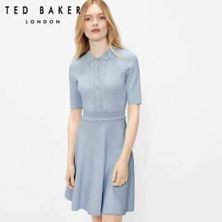 テッドベイカー(TED BAKER)の❤ Ted baker 2021 新作新品　ブルーワンピース　オシャレ綺麗 (ひざ丈ワンピース)