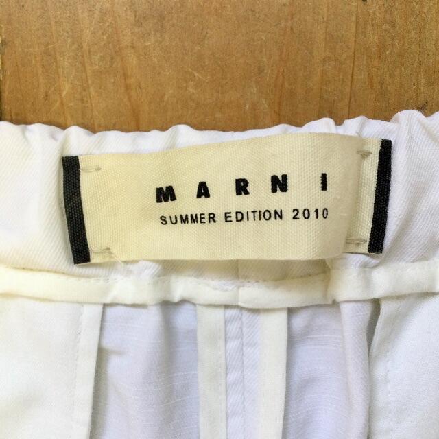 Marni(マルニ)のMARNI 麻混 38 パンツ テーパードパンツ 白 マルニ クロップドパンツ レディースのパンツ(カジュアルパンツ)の商品写真