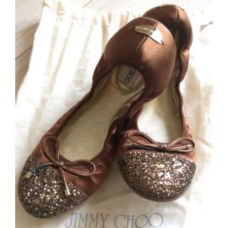 ジミーチュウ(JIMMY CHOO)のJIMMY CHOO♡グリッターリボンフラットシューズ(バレエシューズ)