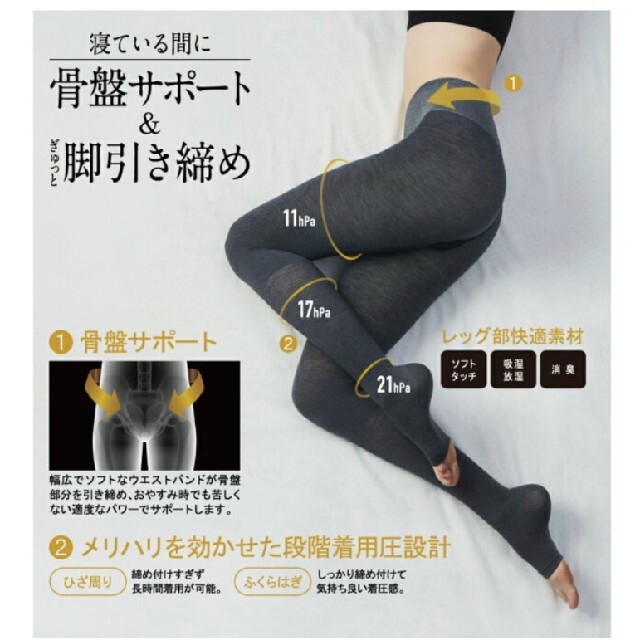 GUNZE(グンゼ)のGUNZE×RIZAP 骨盤スパッツ コスメ/美容のダイエット(エクササイズ用品)の商品写真