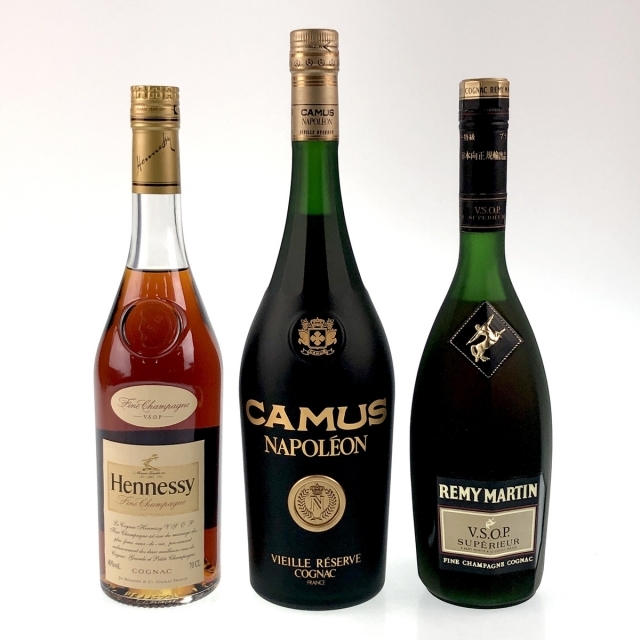 3本 REMY MARTIN CAMUS Hennessy コニャックバイセルブランデーセット