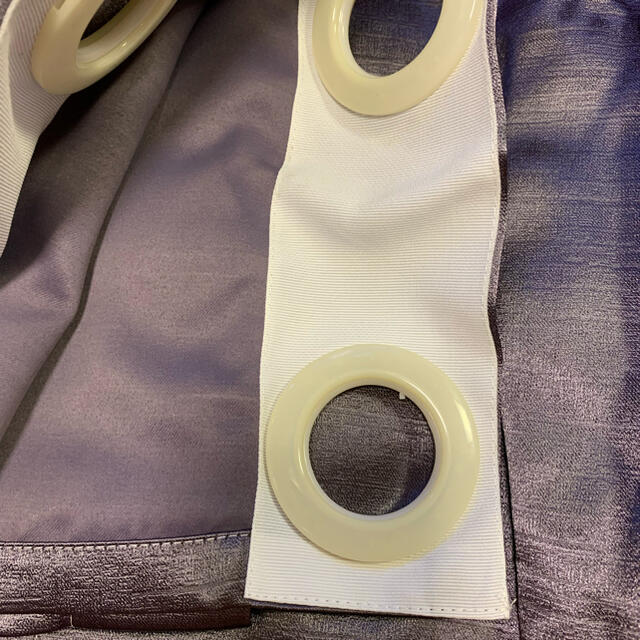 カーテン　遮光　紫　モカ　グレー　レールなし　2枚　簡単つっぱり棒取付　新品