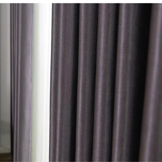 カーテン　遮光　紫　モカ　グレー　レールなし　2枚　簡単つっぱり棒取付　新品