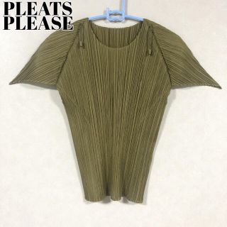 プリーツプリーズイッセイミヤケ(PLEATS PLEASE ISSEY MIYAKE)の【希少】PLEATSPLEASE カットソー 半袖 変形 袖 ミヤケ XL(Tシャツ(半袖/袖なし))