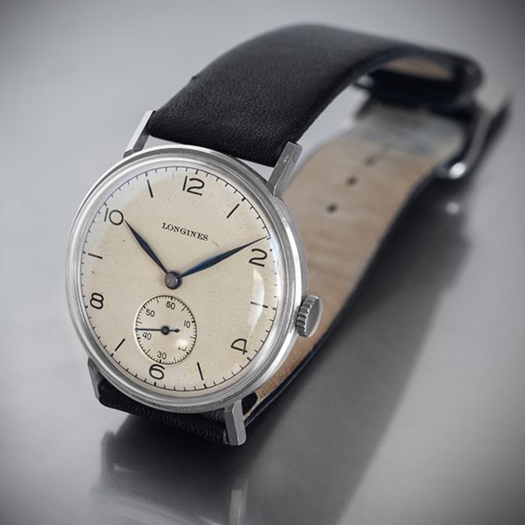 LONGINES - (664) 稼働美品 ロンジン 手巻き 1945年 数字ダイヤル 日差