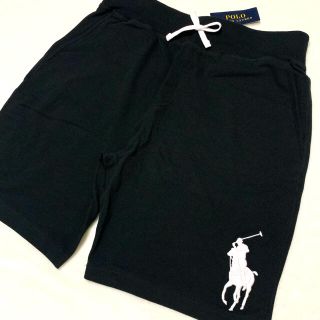 ポロラルフローレン(POLO RALPH LAUREN)のメンズ M 新品 ビッグポニー コットンメッシュ パンツ / ブラック(ショートパンツ)