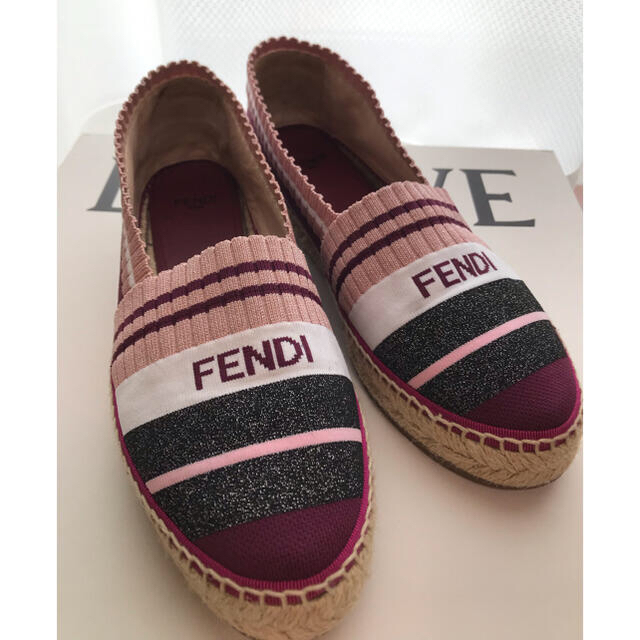 美品★FENDI フェンディ　ファブリックロゴ　エスパドリーユ