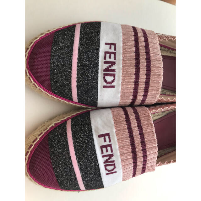 美品★FENDI フェンディ　ファブリックロゴ　エスパドリーユ