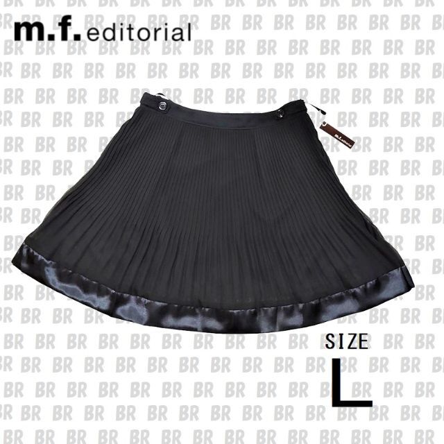 m.f.editorial(エムエフエディトリアル)の新品　Ｌ　ブラック　フレアプリーツスカート　ミニ レディースのスカート(ミニスカート)の商品写真