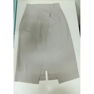 M 巻きスカート ラップ風スカート スリットタイトスカート アイラインスカート(ひざ丈スカート)