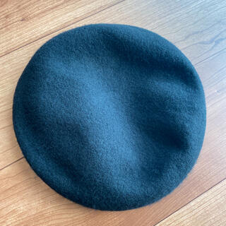 ベレー帽　黒　ブラック　レザー(ハンチング/ベレー帽)