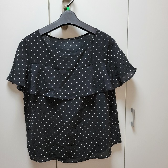 試着のみ　dot pattern blouse