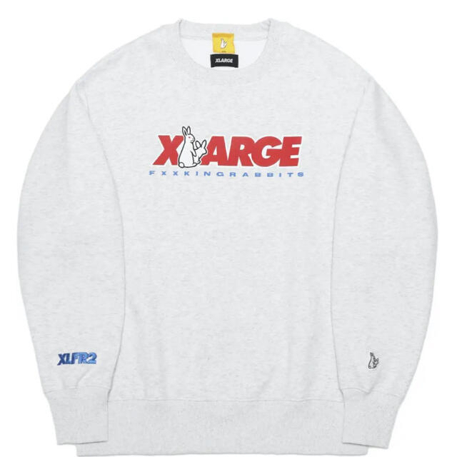 最新作国産】 XLARGE - FR2 × XLARGE スウェット グレー ホワイト XLの