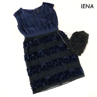 IENA - IENA イエナ☆パーティードレス フレンチ袖 ウエスト切替 ...