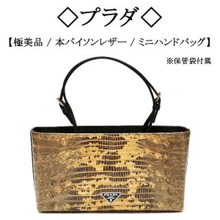 プラダ(PRADA)の【極美品】◇プラダ◇ 本パイソンレザー / ミニハンドバッグ / エレガント(ハンドバッグ)