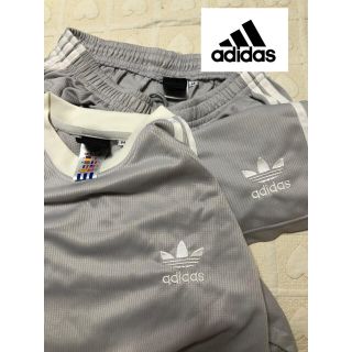 アディダス(adidas)のadidas アディダスオリジナル グレー セットアップ  半袖短パン ウェア(ジャージ)