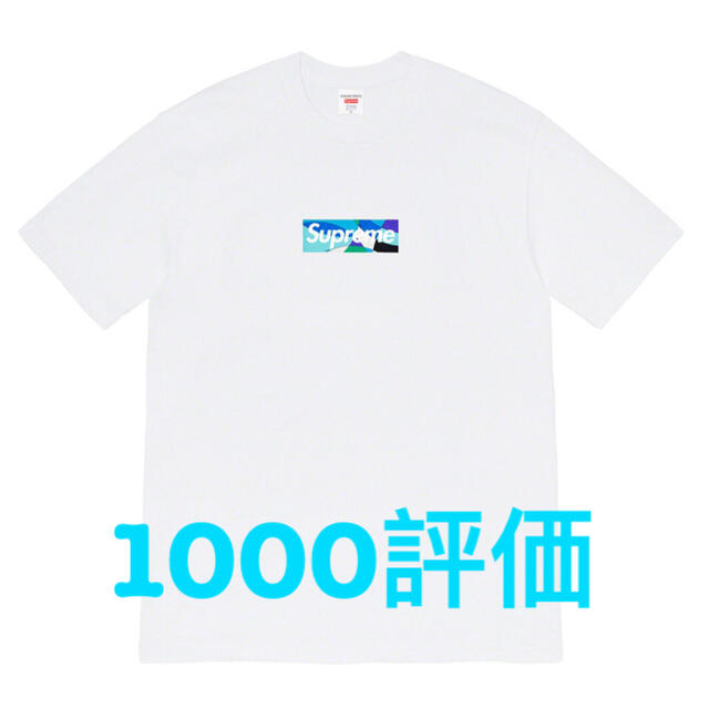 Tシャツ/カットソー(半袖/袖なし)Supreme Emilio Pucci Box Logo Tee 白青M