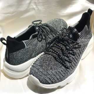 スケッチャーズ(SKECHERS)の新品25cmSKECHERS(スケッチャーズ)BOBSボブス黒白ニットスニーカー(スニーカー)