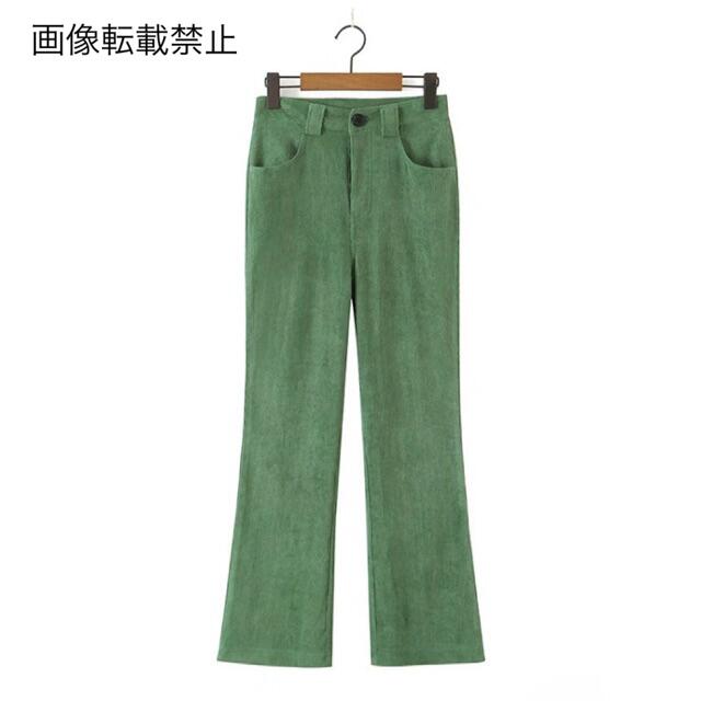 ZARA(ザラ)の🎐8月新作🍧5343◆green グリーン コーデュロイ パンツ レディースのパンツ(カジュアルパンツ)の商品写真