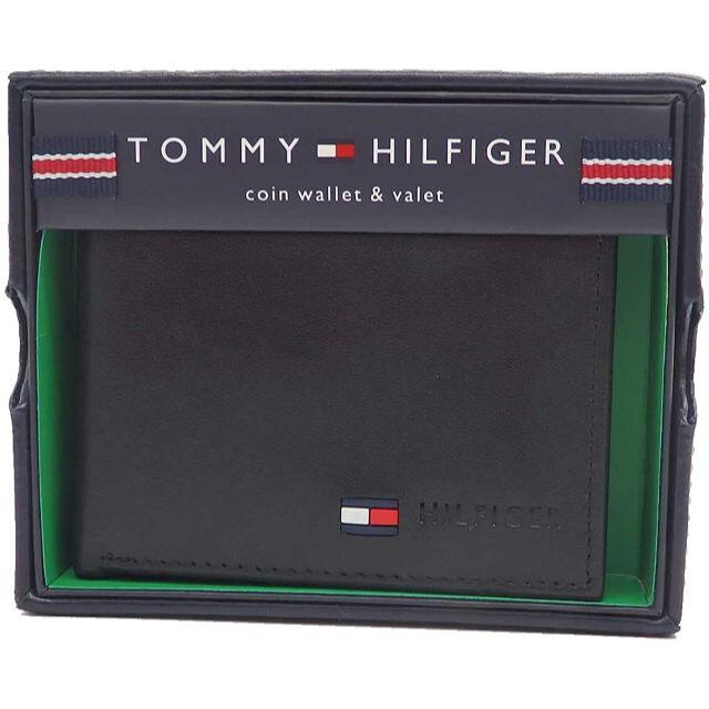 TOMMY HILFIGER 二つ折小銭入れ付き財布 レザー メンズのファッション小物(折り財布)の商品写真