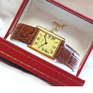 カルティエ(Cartier)の☆美品☆ カルティエ マストタンク ヴェルメイユ LM クオーツ / 腕時計(腕時計)