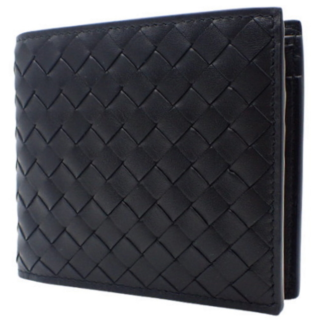 Bottega Veneta(ボッテガヴェネタ)のボッテガヴェネタ 二つ折り財布 カーフ ブラック黒 40802000665 メンズのファッション小物(折り財布)の商品写真