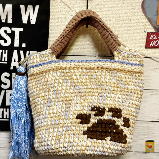 ハンドメイド 麻バック ズパゲッティ 犬 麻紐バック カゴバック ワン ハンドメイド 麻バック ズパゲッティ 犬 麻紐バック カゴバック ワン